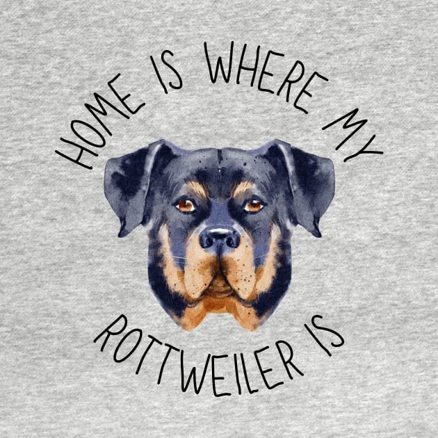 Home is Where My Rottweiler Is Dog Breed Lover Watercolor by PoliticalBabes